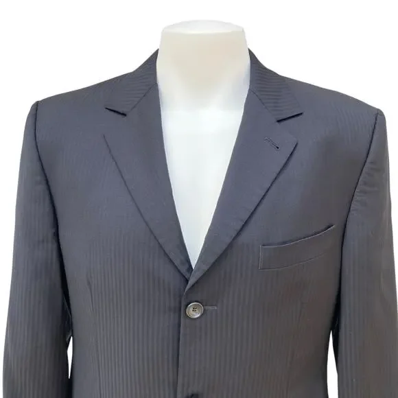 Givenchy Sport Coat Blazer Jacket 43” Chest Black Wool 3 Button Single Breasted - Picture 3 of 15